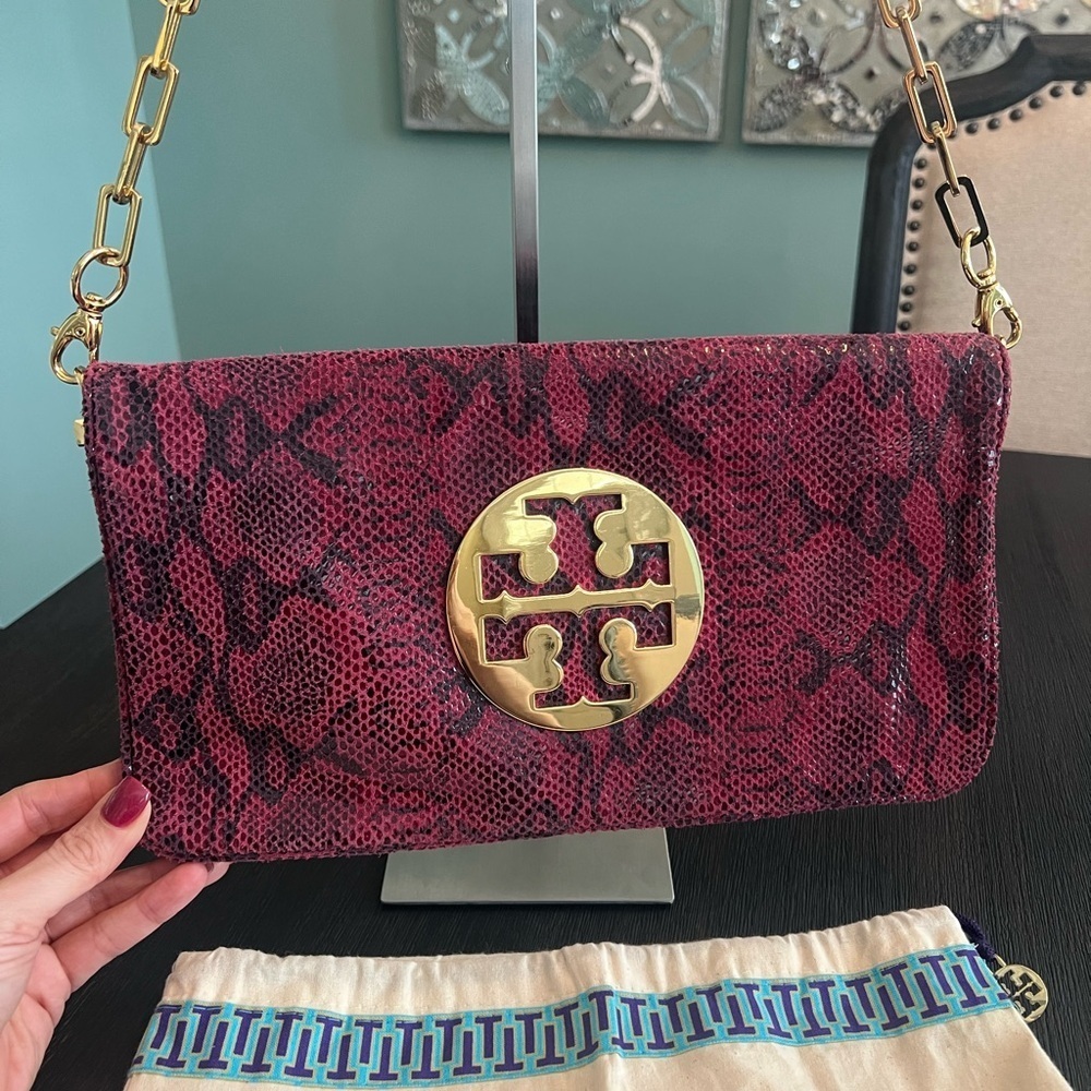 Tory Burch Reva Snakeskin Bag